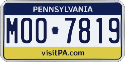 PA license plate MOO7819