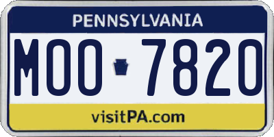 PA license plate MOO7820