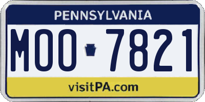 PA license plate MOO7821