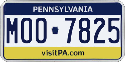PA license plate MOO7825