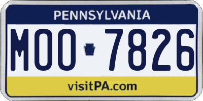 PA license plate MOO7826