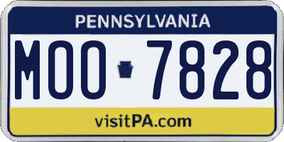 PA license plate MOO7828