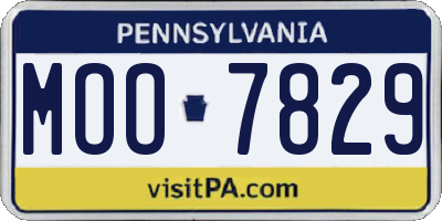 PA license plate MOO7829