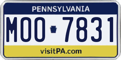 PA license plate MOO7831