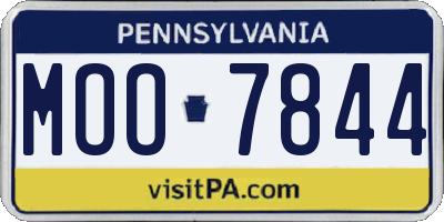 PA license plate MOO7844