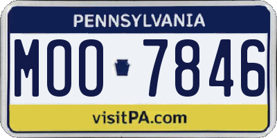 PA license plate MOO7846