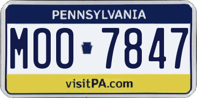 PA license plate MOO7847