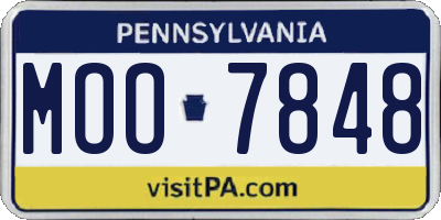 PA license plate MOO7848