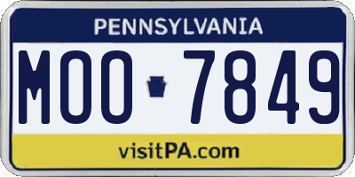 PA license plate MOO7849