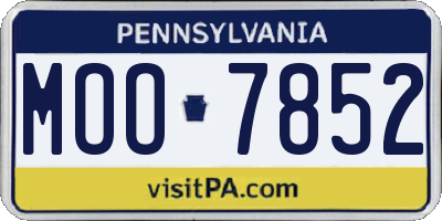 PA license plate MOO7852