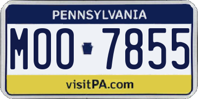 PA license plate MOO7855