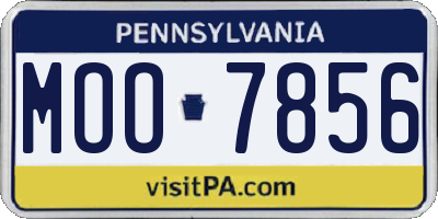 PA license plate MOO7856