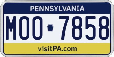 PA license plate MOO7858