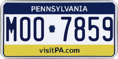PA license plate MOO7859