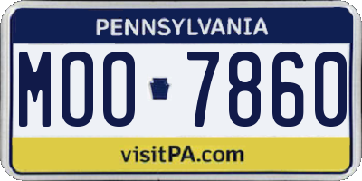 PA license plate MOO7860