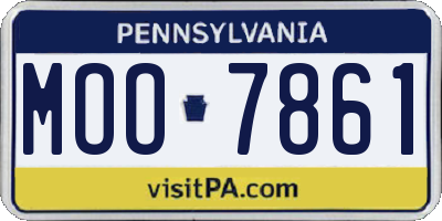 PA license plate MOO7861