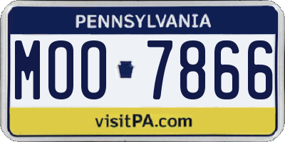 PA license plate MOO7866