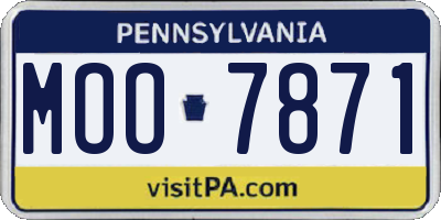 PA license plate MOO7871
