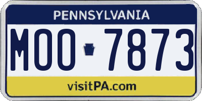 PA license plate MOO7873