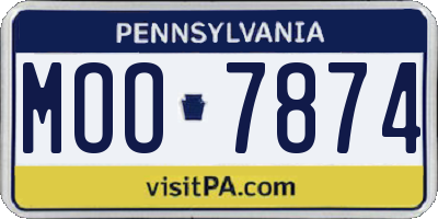 PA license plate MOO7874