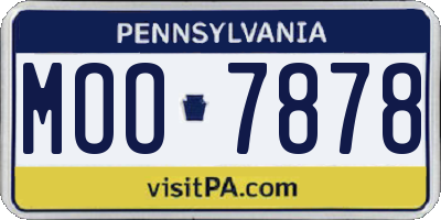 PA license plate MOO7878