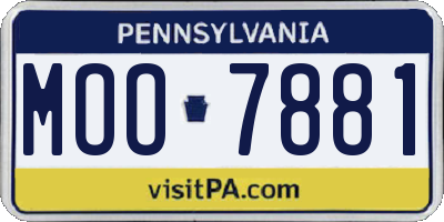 PA license plate MOO7881