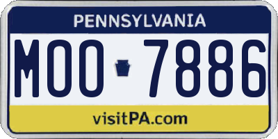 PA license plate MOO7886