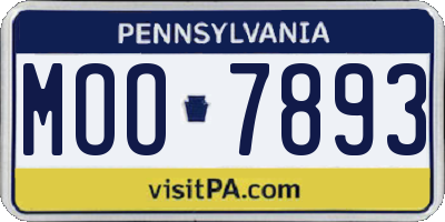 PA license plate MOO7893