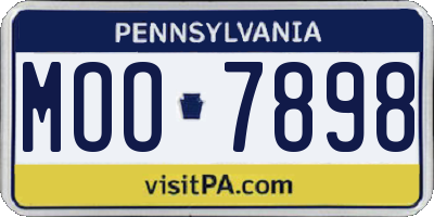 PA license plate MOO7898