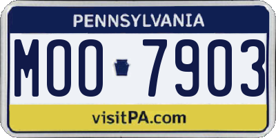 PA license plate MOO7903