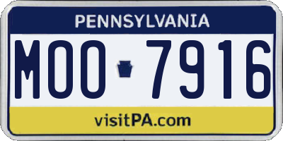 PA license plate MOO7916