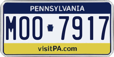 PA license plate MOO7917