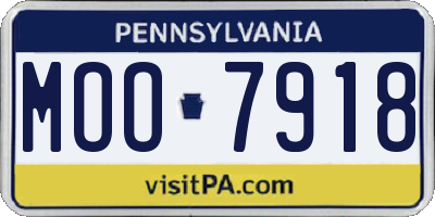 PA license plate MOO7918