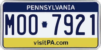 PA license plate MOO7921