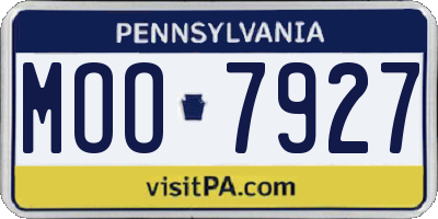 PA license plate MOO7927