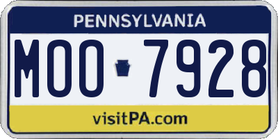 PA license plate MOO7928