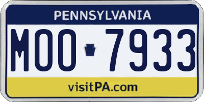PA license plate MOO7933