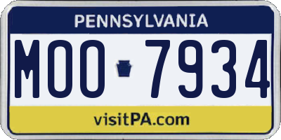 PA license plate MOO7934