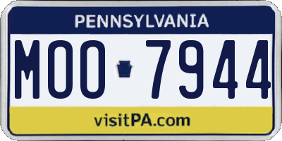 PA license plate MOO7944