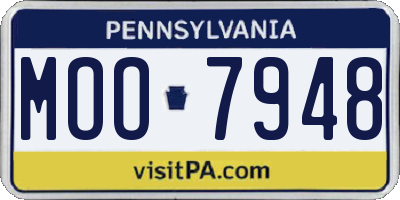 PA license plate MOO7948
