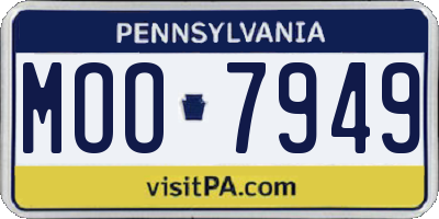 PA license plate MOO7949