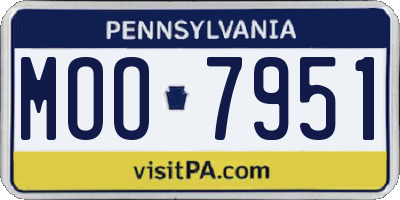 PA license plate MOO7951