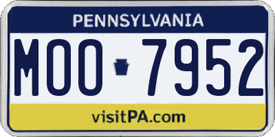 PA license plate MOO7952