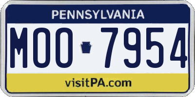 PA license plate MOO7954