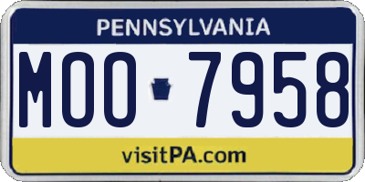 PA license plate MOO7958
