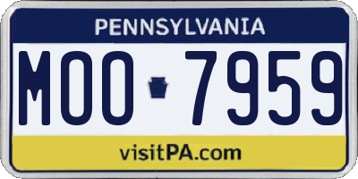 PA license plate MOO7959