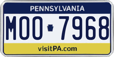 PA license plate MOO7968