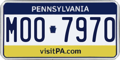 PA license plate MOO7970