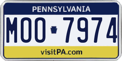 PA license plate MOO7974