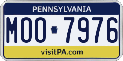 PA license plate MOO7976